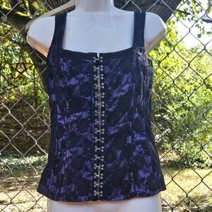 Vintage Tripp Purple Lace Corset Top Y2K Goth Hot Topic